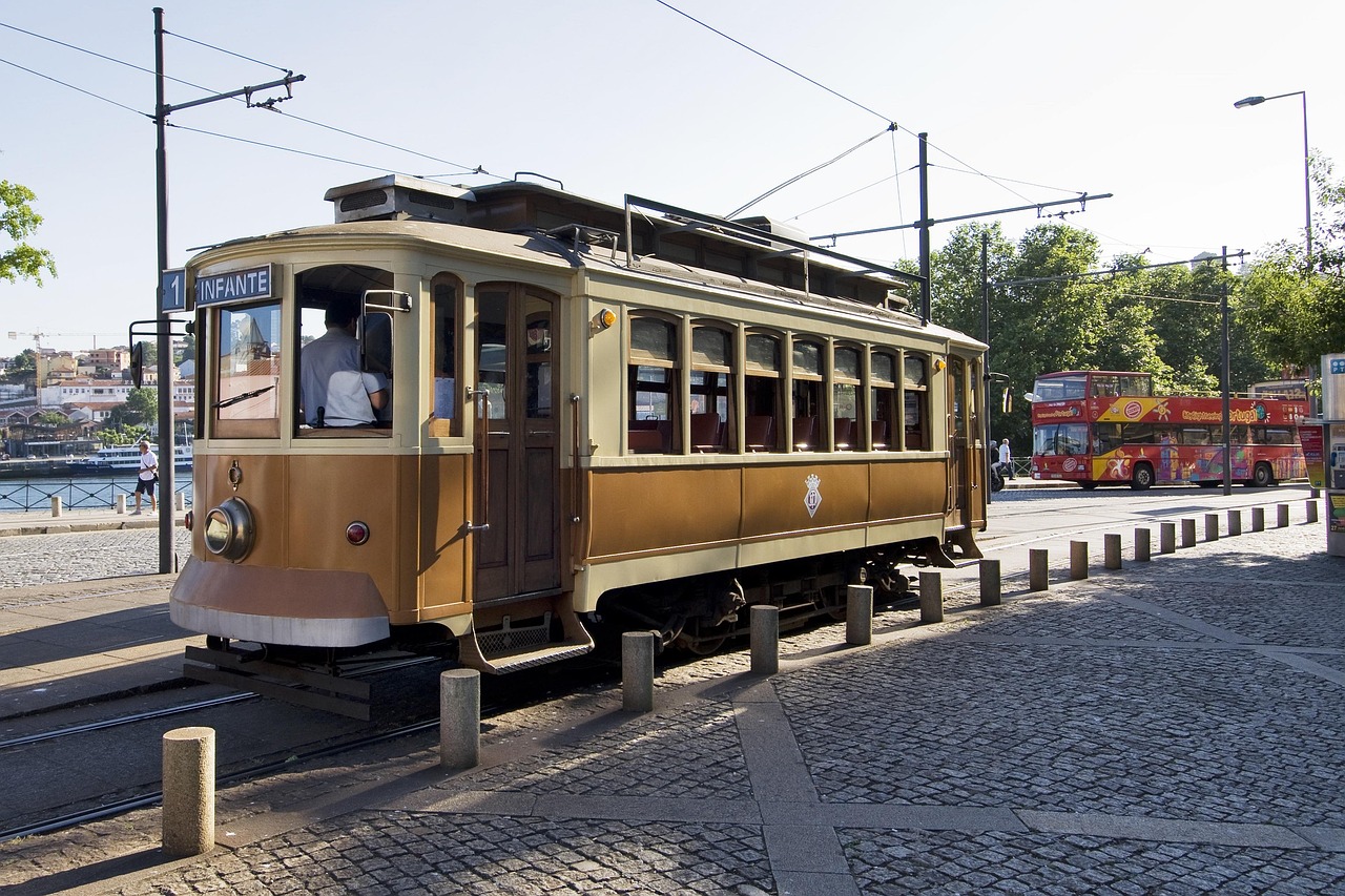 Traditional tram in Porto